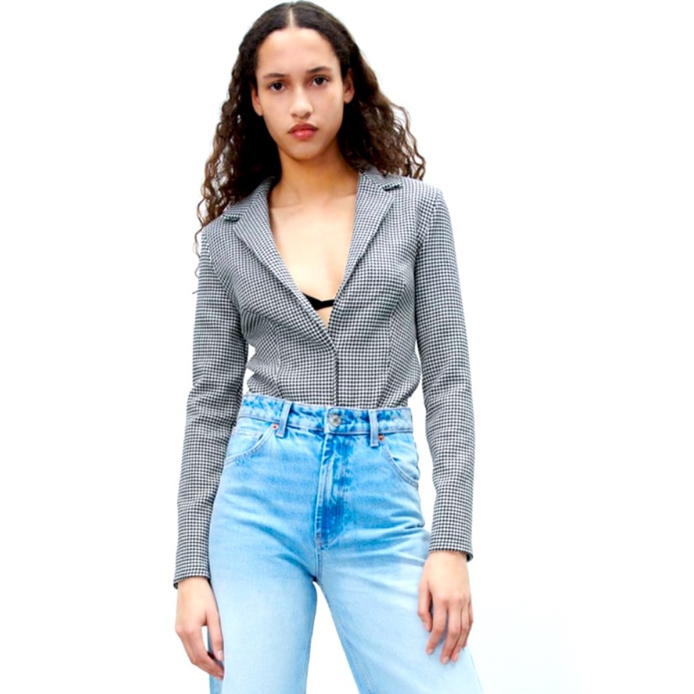 Zara Houndstooth Bodysuit